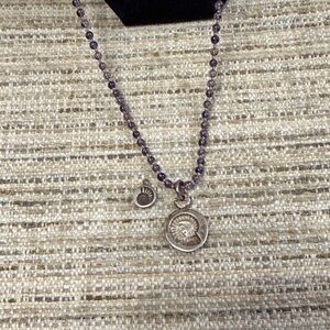 Lee Brevard Iolite, Peal, & Sterling Silver Fossil Pendant & LB Fossil Earring